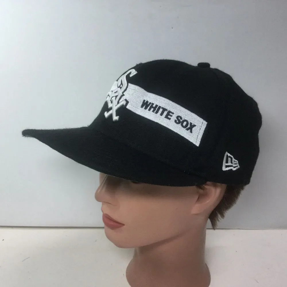 Vintage Chicago White Sox MLB hat Black SpellOut Baseball SnapBack Cap‎